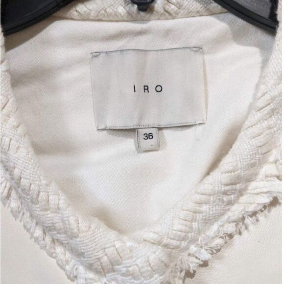 IRO HALSTON Ecru Textured Woven Jacket Size 36 - Picture 5 of 8
